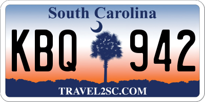 SC license plate KBQ942
