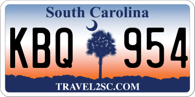 SC license plate KBQ954
