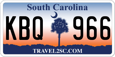 SC license plate KBQ966