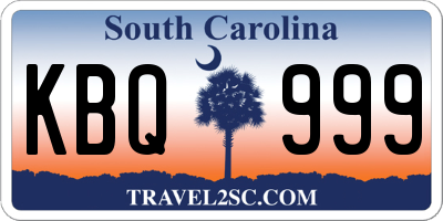 SC license plate KBQ999