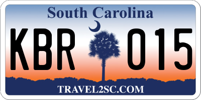 SC license plate KBR015