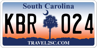 SC license plate KBR024