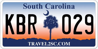 SC license plate KBR029