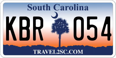 SC license plate KBR054