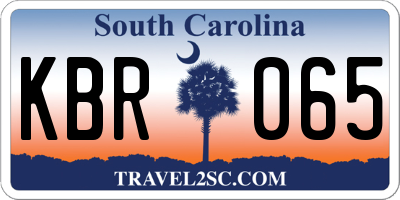 SC license plate KBR065