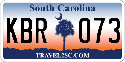 SC license plate KBR073