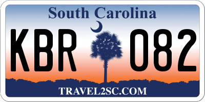 SC license plate KBR082