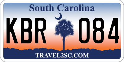 SC license plate KBR084