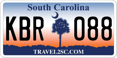 SC license plate KBR088