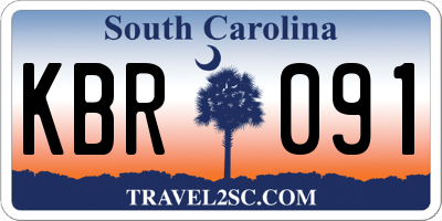 SC license plate KBR091
