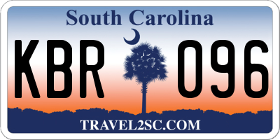 SC license plate KBR096