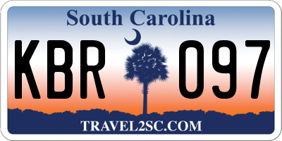 SC license plate KBR097