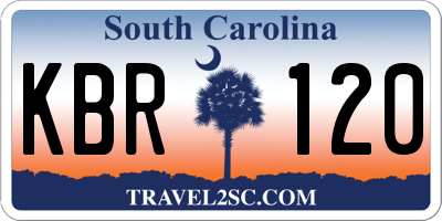 SC license plate KBR120