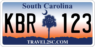 SC license plate KBR123