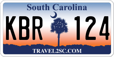 SC license plate KBR124