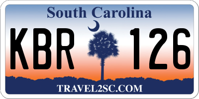 SC license plate KBR126