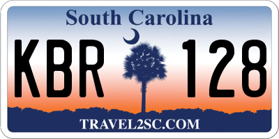 SC license plate KBR128