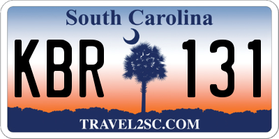 SC license plate KBR131