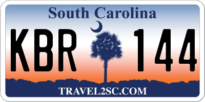 SC license plate KBR144