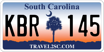 SC license plate KBR145