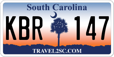 SC license plate KBR147