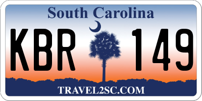 SC license plate KBR149