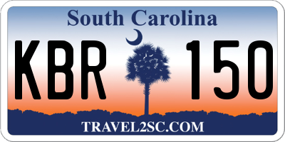 SC license plate KBR150