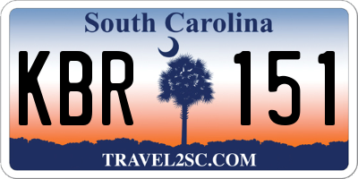 SC license plate KBR151