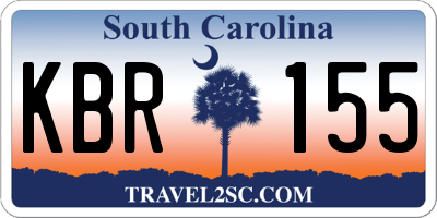 SC license plate KBR155