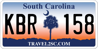 SC license plate KBR158