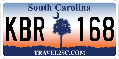 SC license plate KBR168