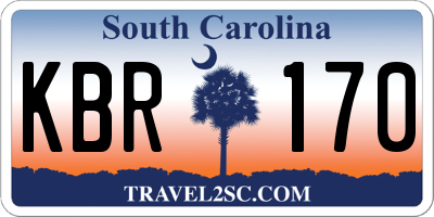 SC license plate KBR170