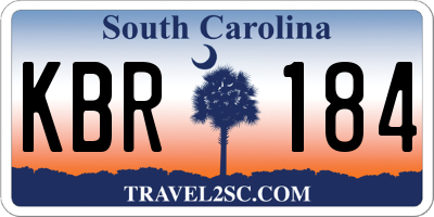 SC license plate KBR184