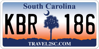 SC license plate KBR186