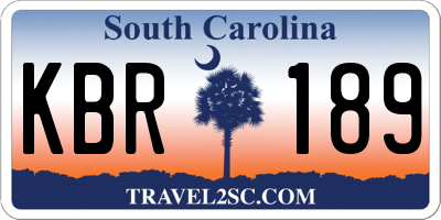 SC license plate KBR189