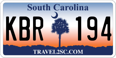 SC license plate KBR194