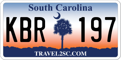 SC license plate KBR197