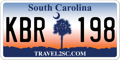 SC license plate KBR198
