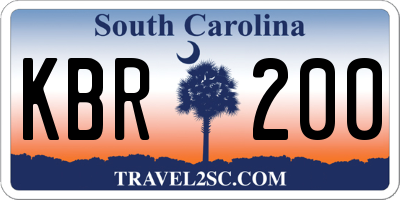 SC license plate KBR200