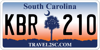 SC license plate KBR210