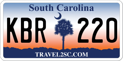 SC license plate KBR220