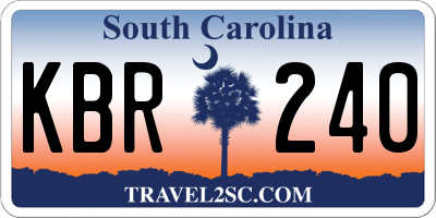 SC license plate KBR240