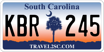 SC license plate KBR245