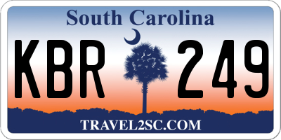 SC license plate KBR249