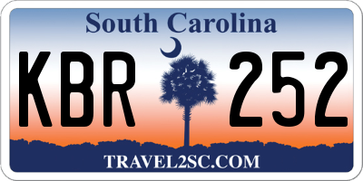 SC license plate KBR252