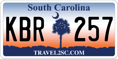SC license plate KBR257