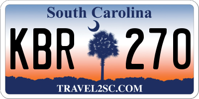 SC license plate KBR270