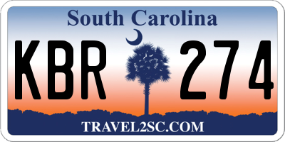 SC license plate KBR274
