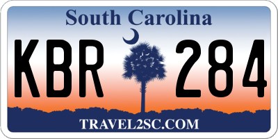 SC license plate KBR284
