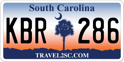 SC license plate KBR286